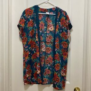 Xhilaration Teal Floral Swim Coverup